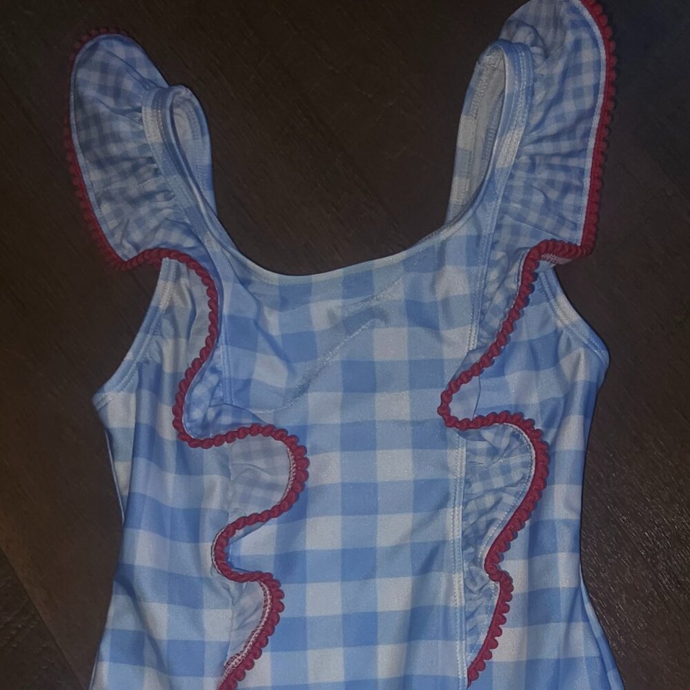 Girls Gingham Bathing Suit